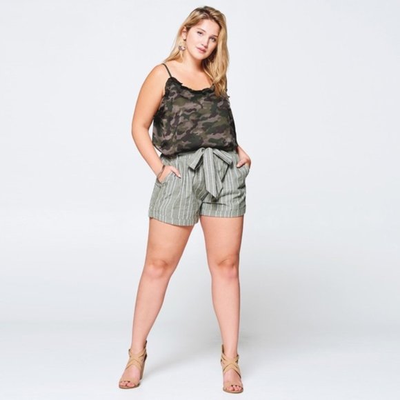 Satin Camo Cami with Ruffle Trim - Picture 8 of 8